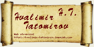 Hvalimir Tatomirov vizit kartica